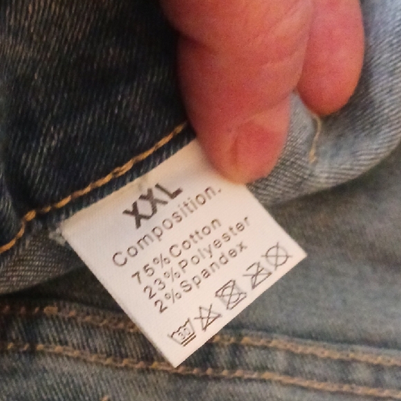 NEW!Embroidered Daisies Hippie Ankle Split Flood Blue Jeans XXL NEW never Worn! - Picture 7 of 7